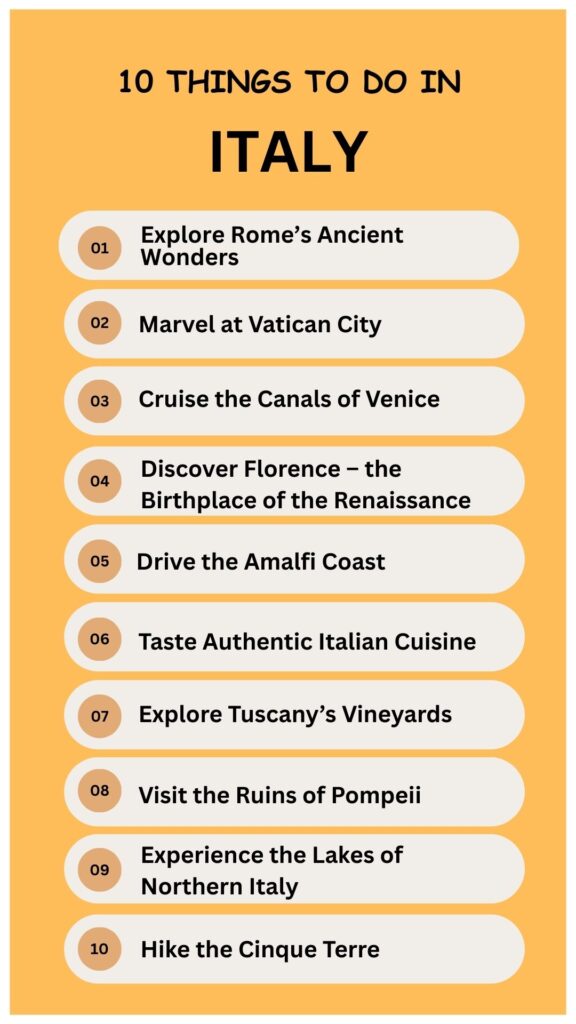 10 Things to Do in Italy