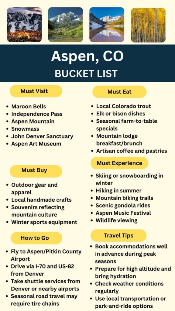 Aspen Bucket List