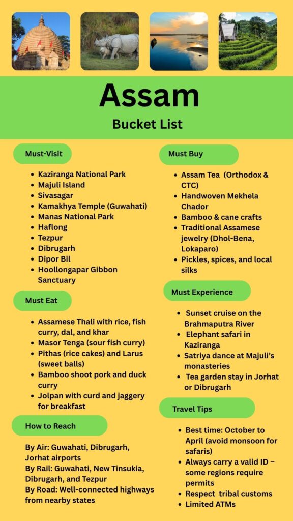 Assam Bucket list