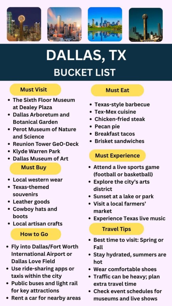 Dallas Bucket List