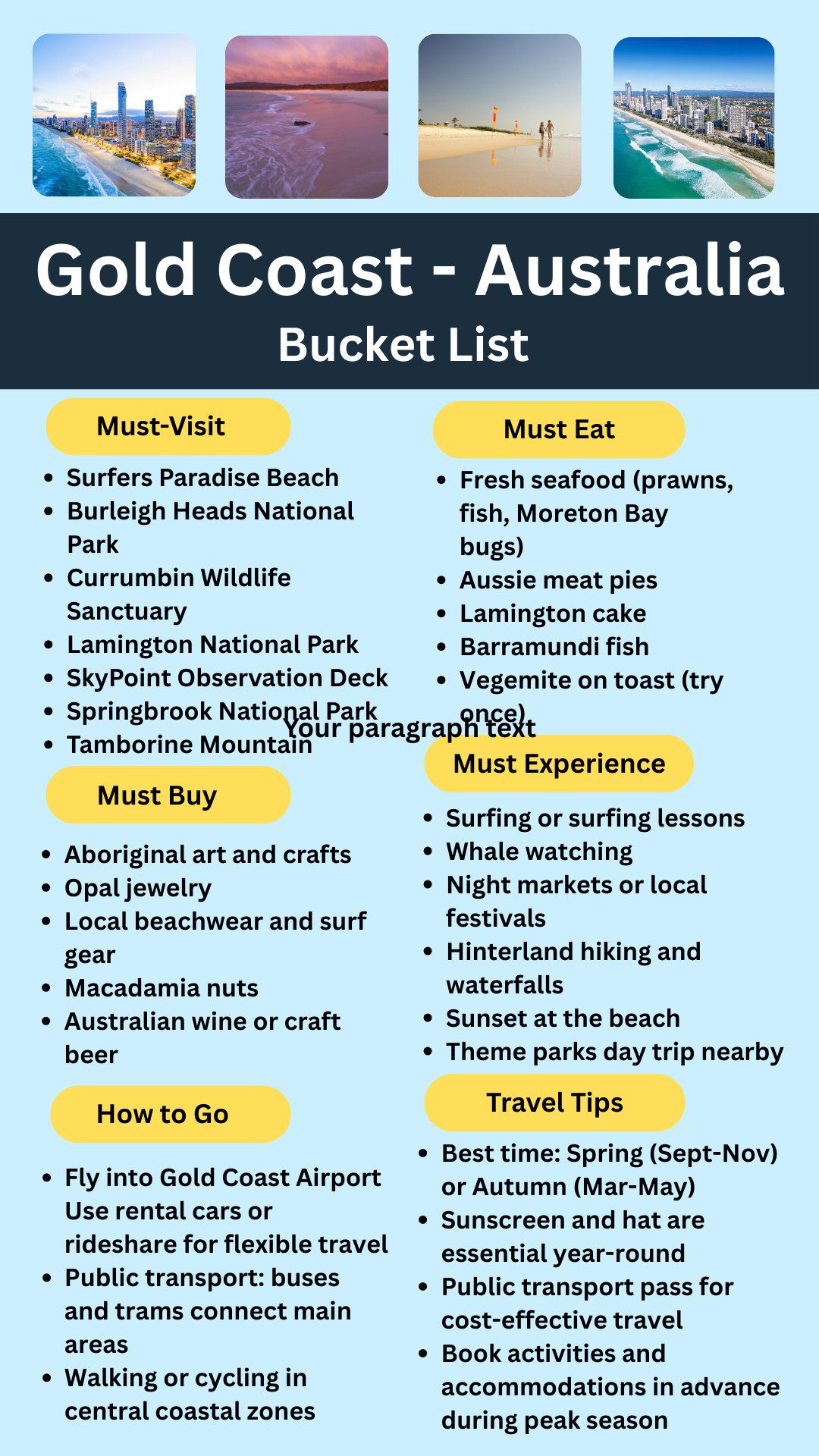 Gold Coast Bucket List