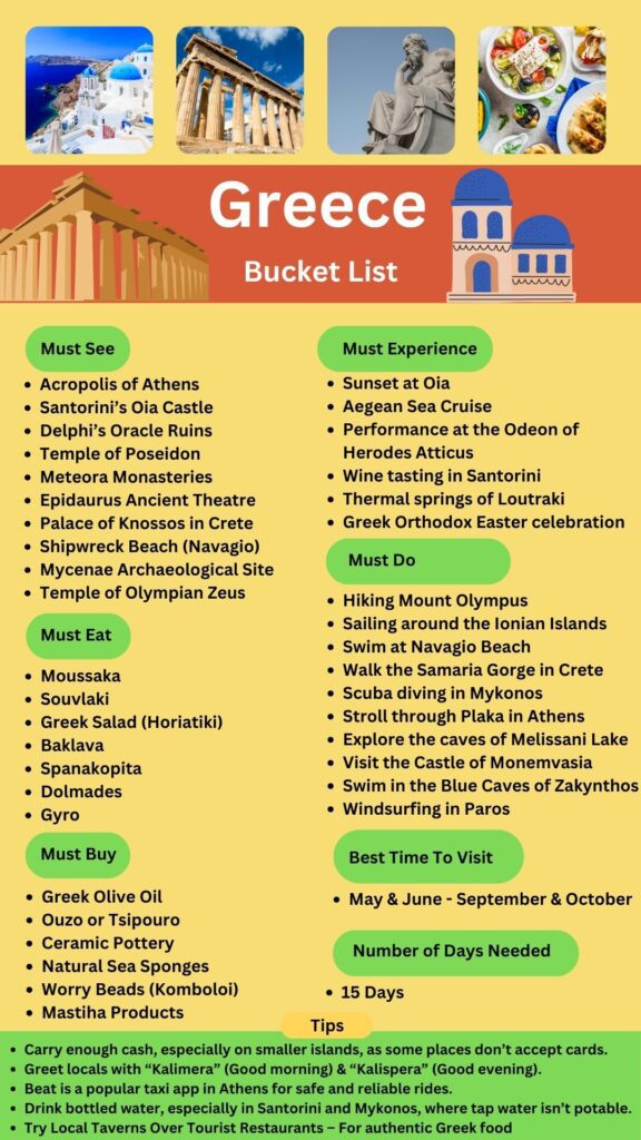 Greece Bucket List