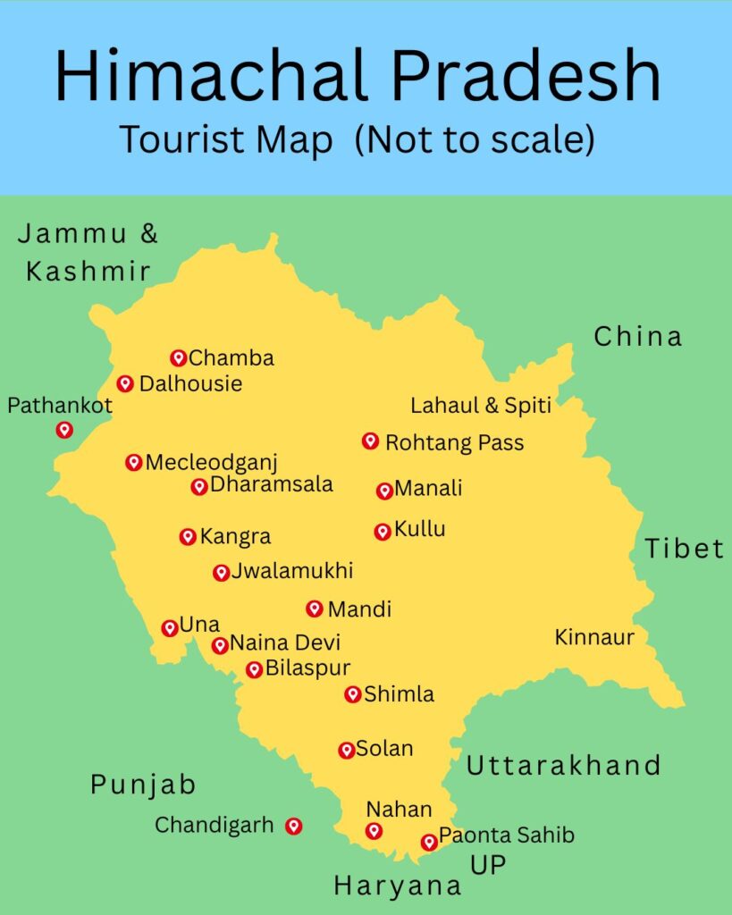 Himachal Tourist Map