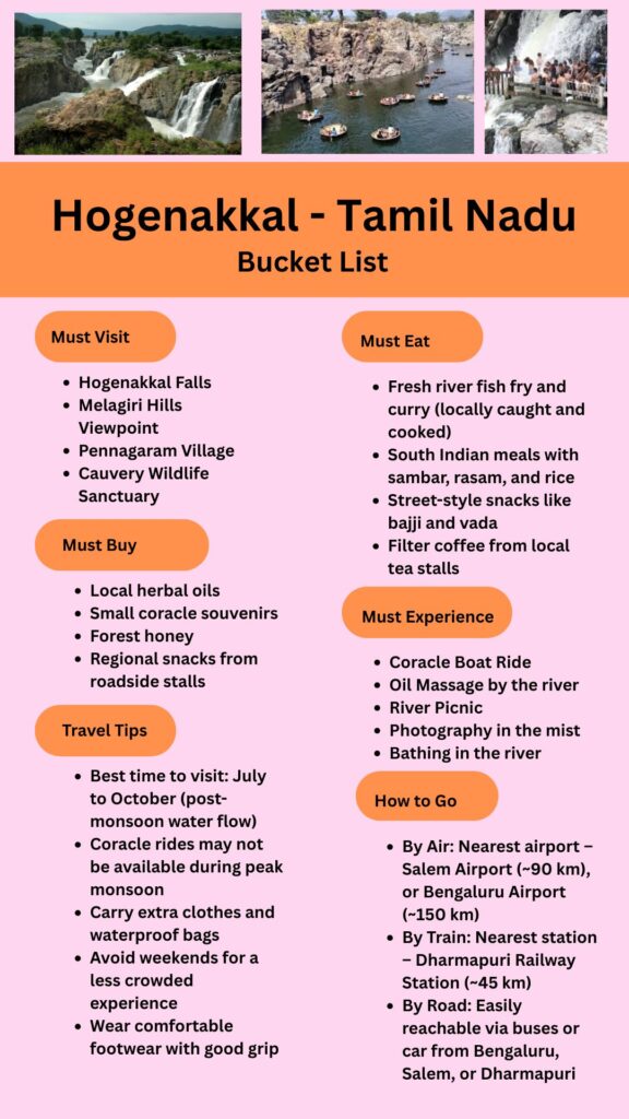 Hogenekkal Bucket List