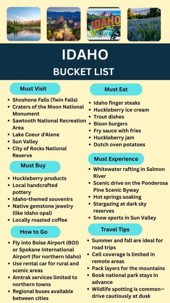 Idhaho Bucket List