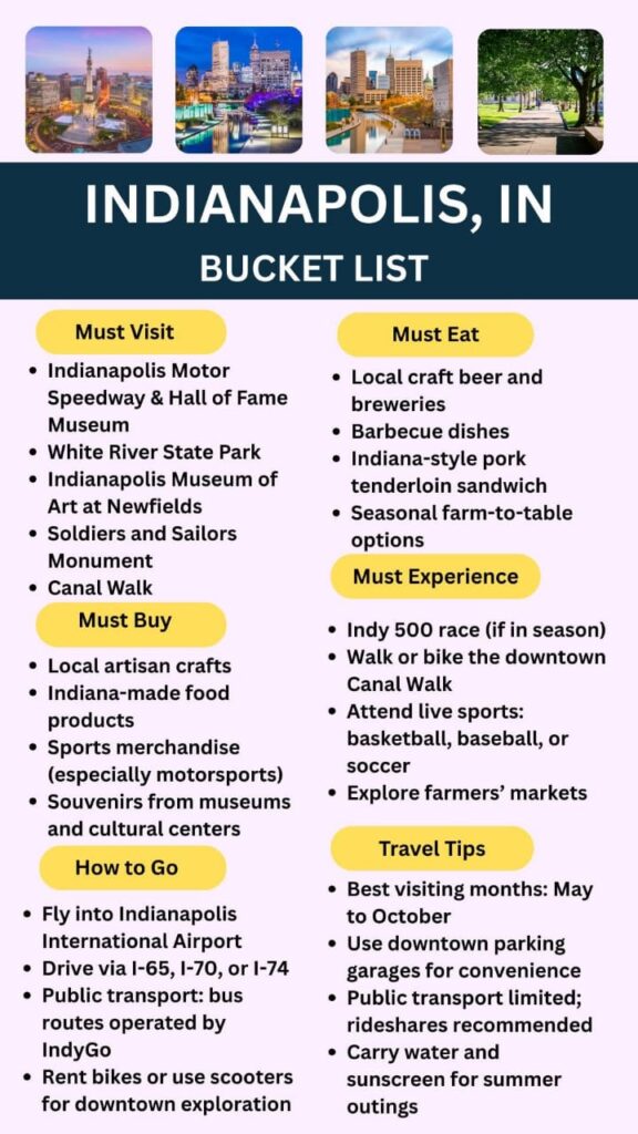 Indianapolis Bucket List