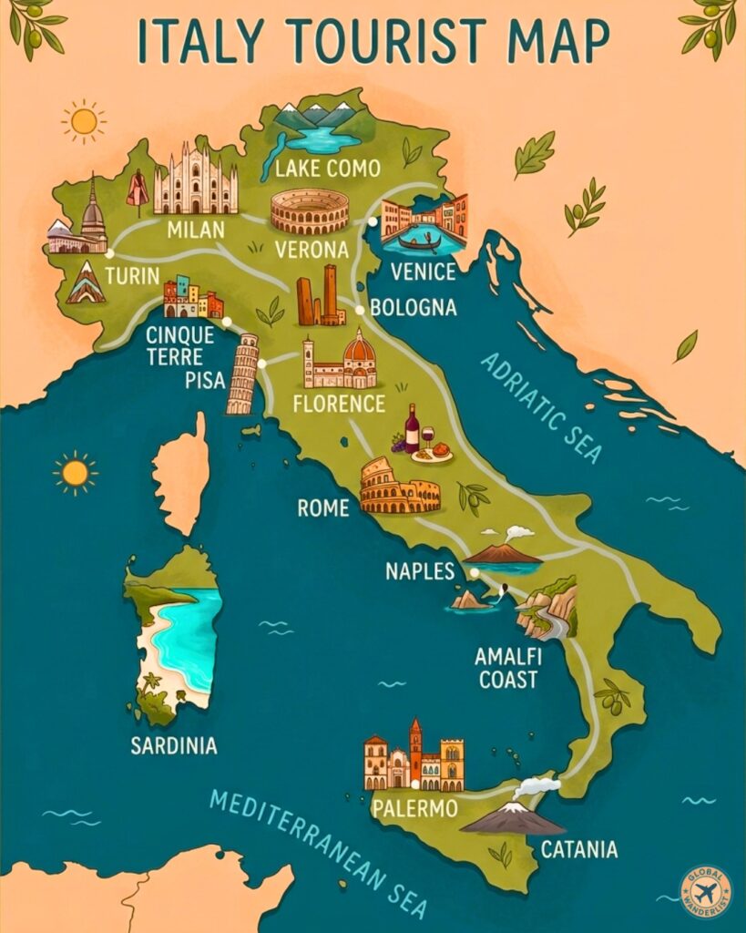 Italy Tourist Map