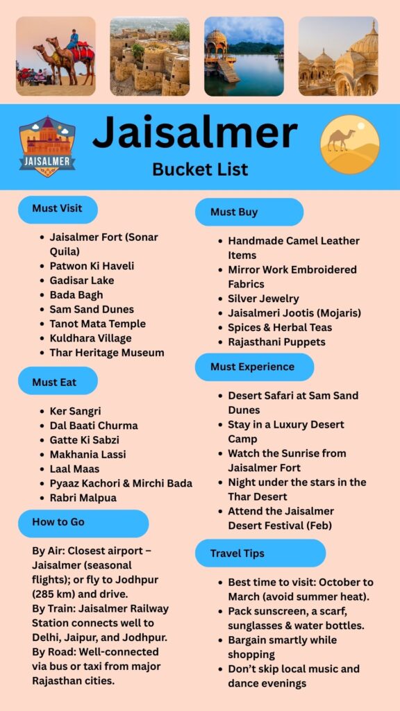 Jaisalmer Bucket List