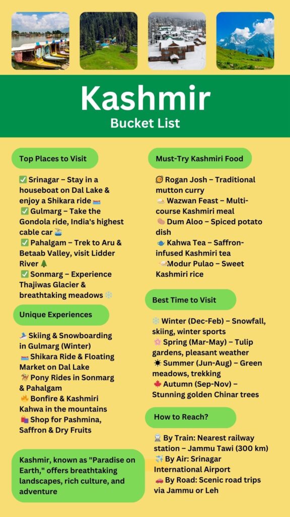 Kashmir Bucket List
