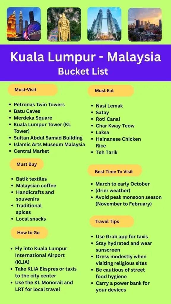 Kuala Lumpur Bucket List