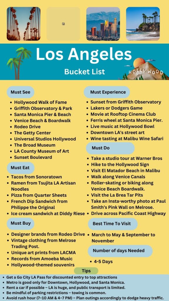 Los Angeles Bucket List