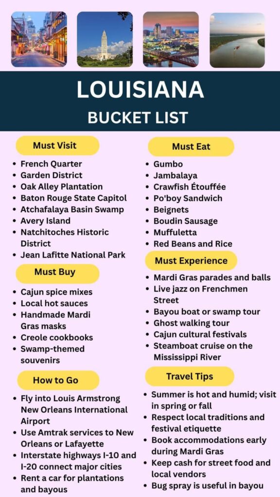 Lousiana Bucket List