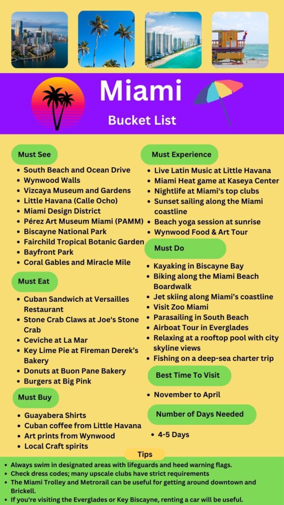Miami Bucket List
