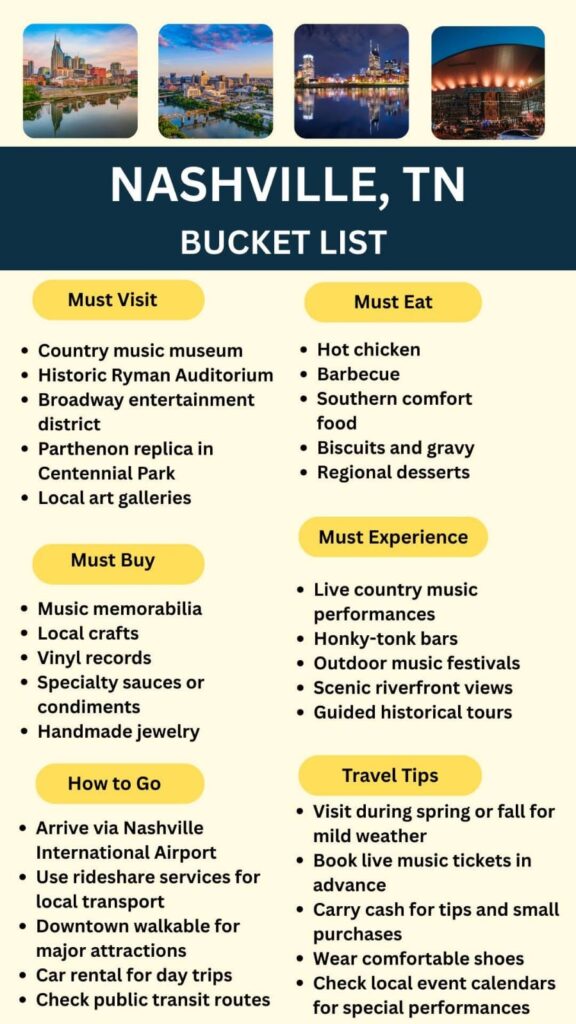Nashville Bucket List