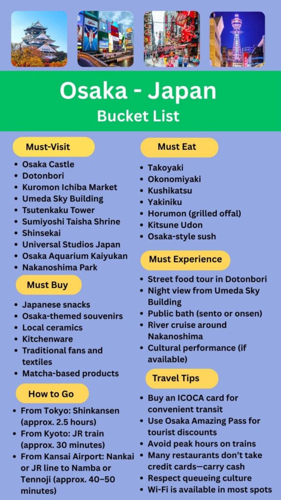 Osaka Bucket List