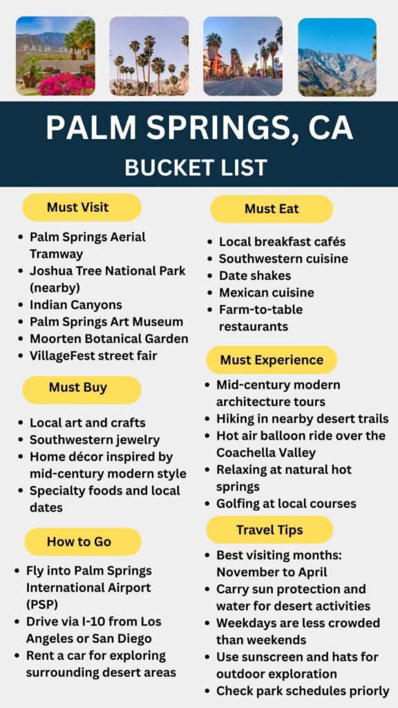 Palm Springs Bucket List