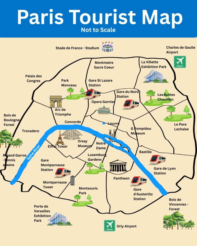 Paris Tourist Map