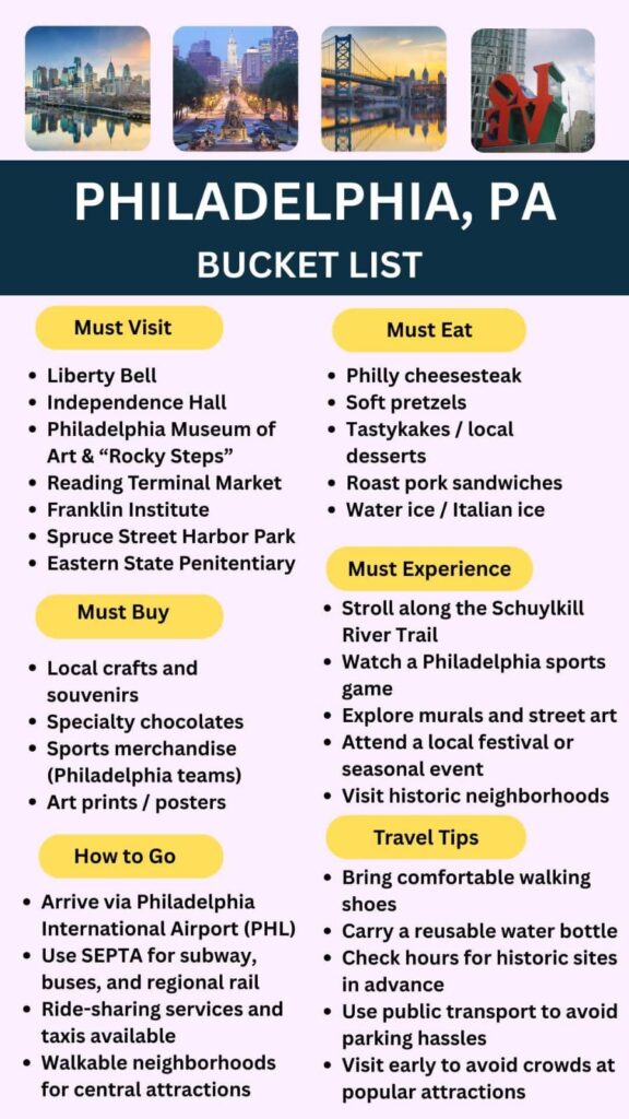 Philadelphia Bucket List