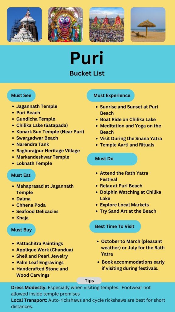 Puri Bucket List