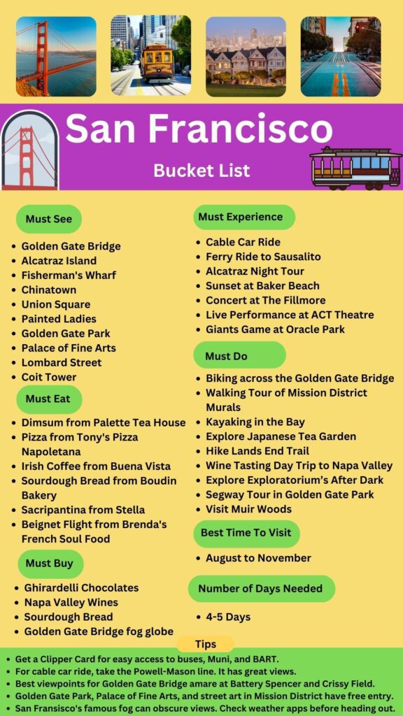 San Francisco Bucket List