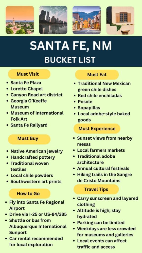 Santa FE Bucket List