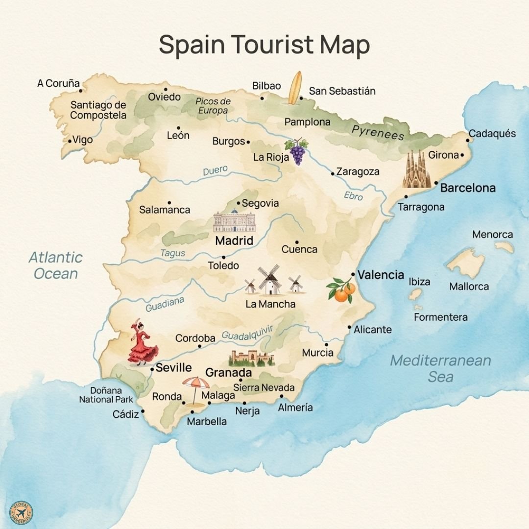 Spain Tourist Map
