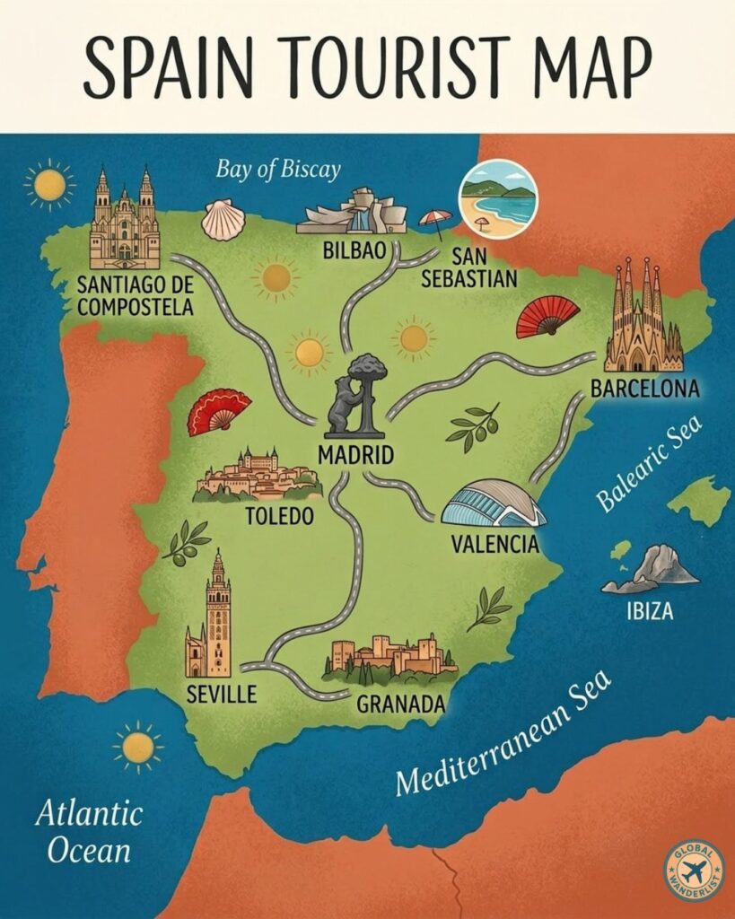 Spain Tourist Map