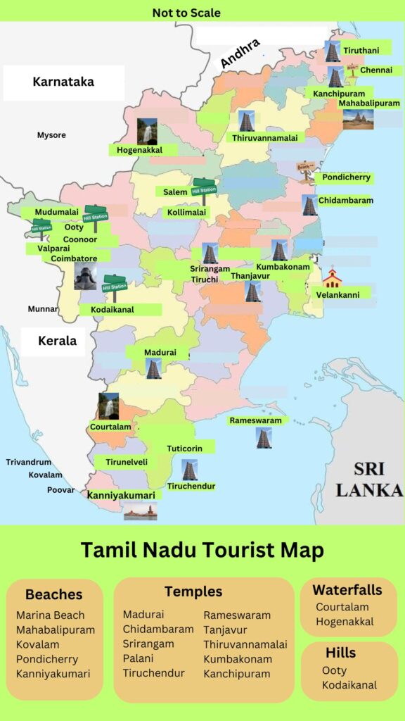 Tamil Nadu Tourist Map