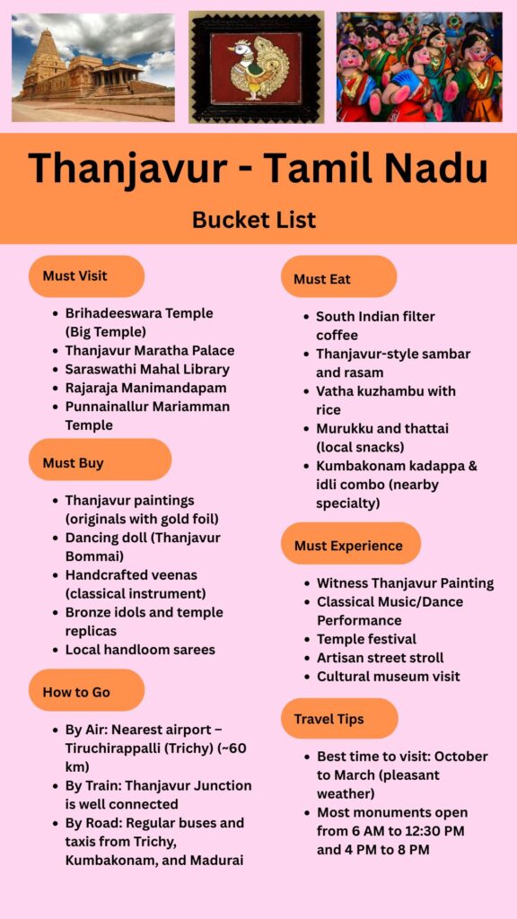 Thanjavur Bucket List