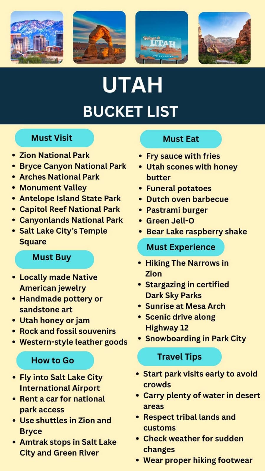 Utah Bucket List