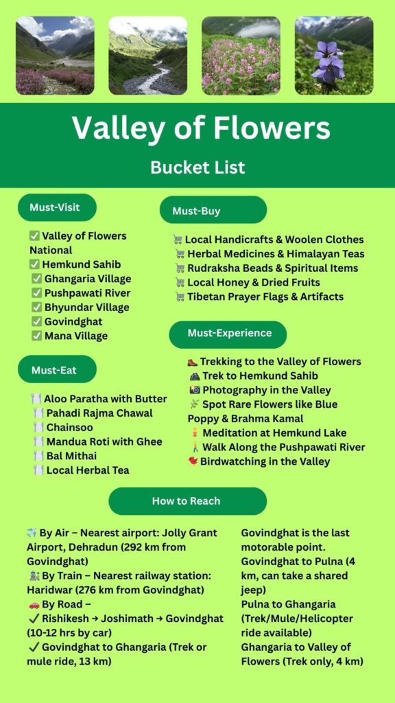 Valley of Flowers Bucket List