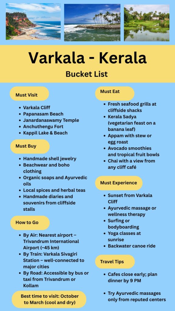 Varkala Bucket List
