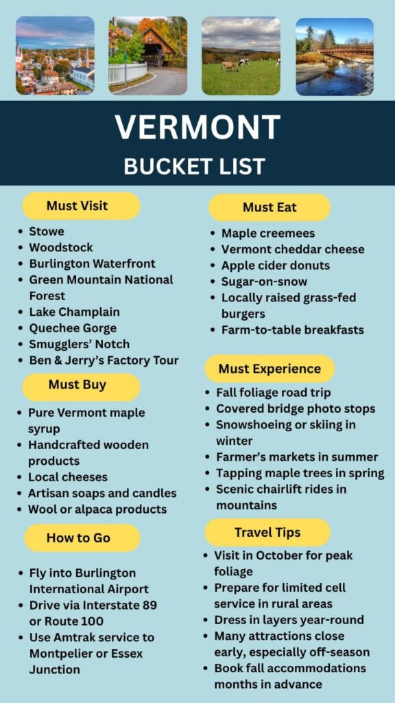 Vermont Bucket List