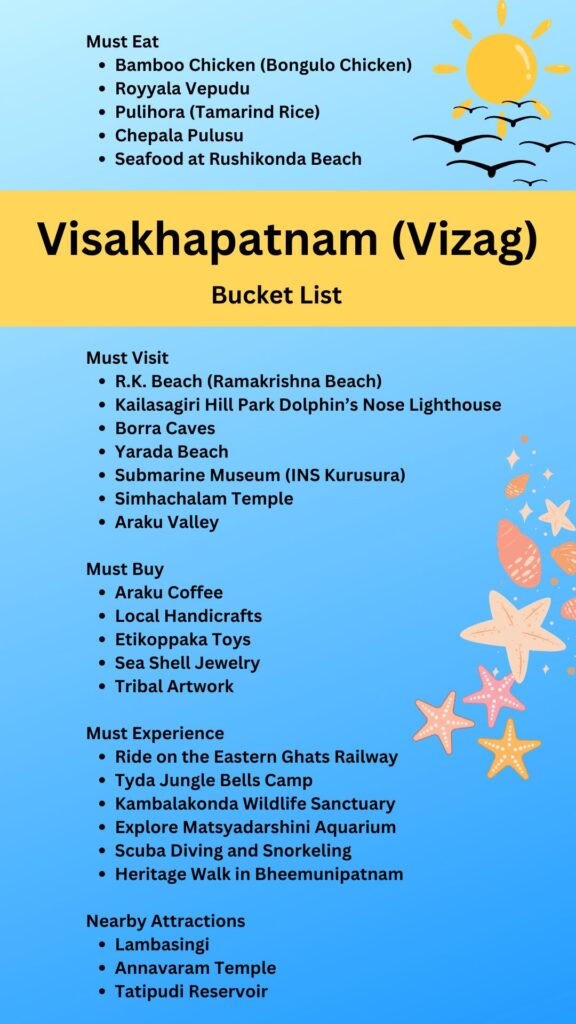 Visakapatanam Bucket List