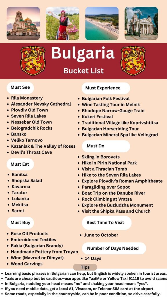 Bulgaria Bucket List