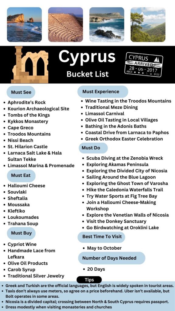 Cyprus Bucket List