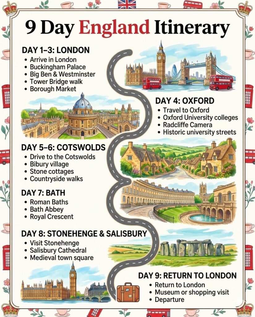 9 Days England Itinerary