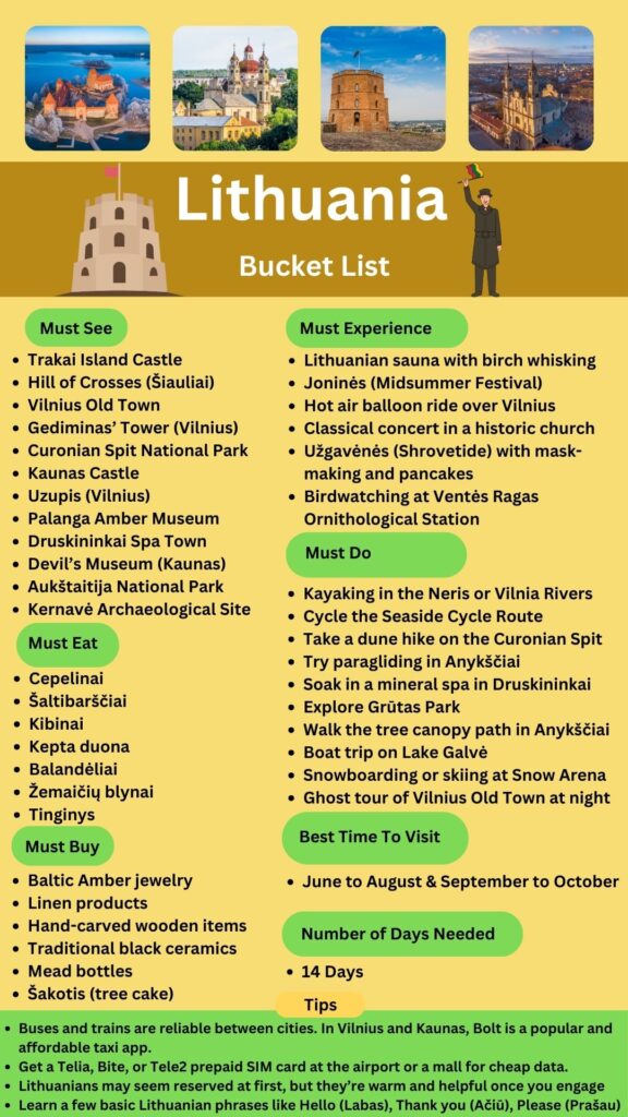 Lithuania Bucket List