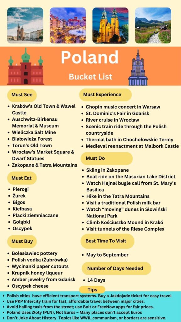 Poland Bucket List