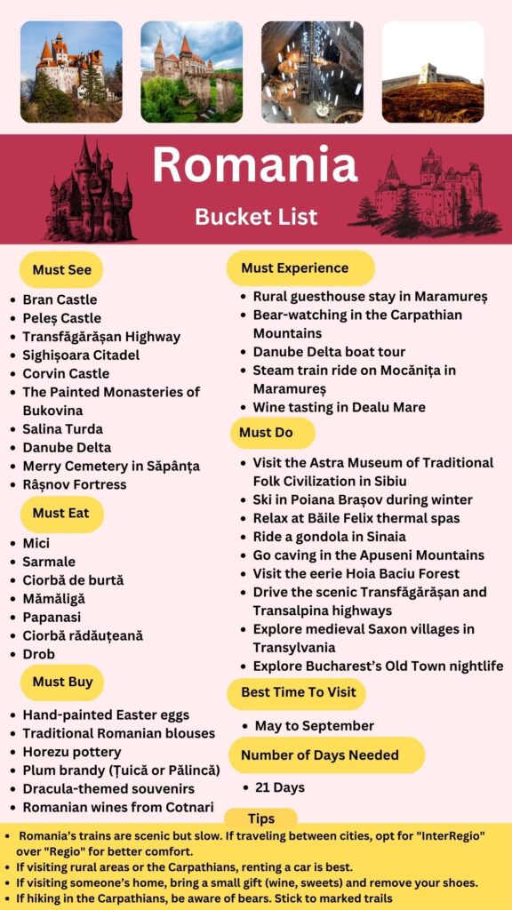 Romania Bucket List