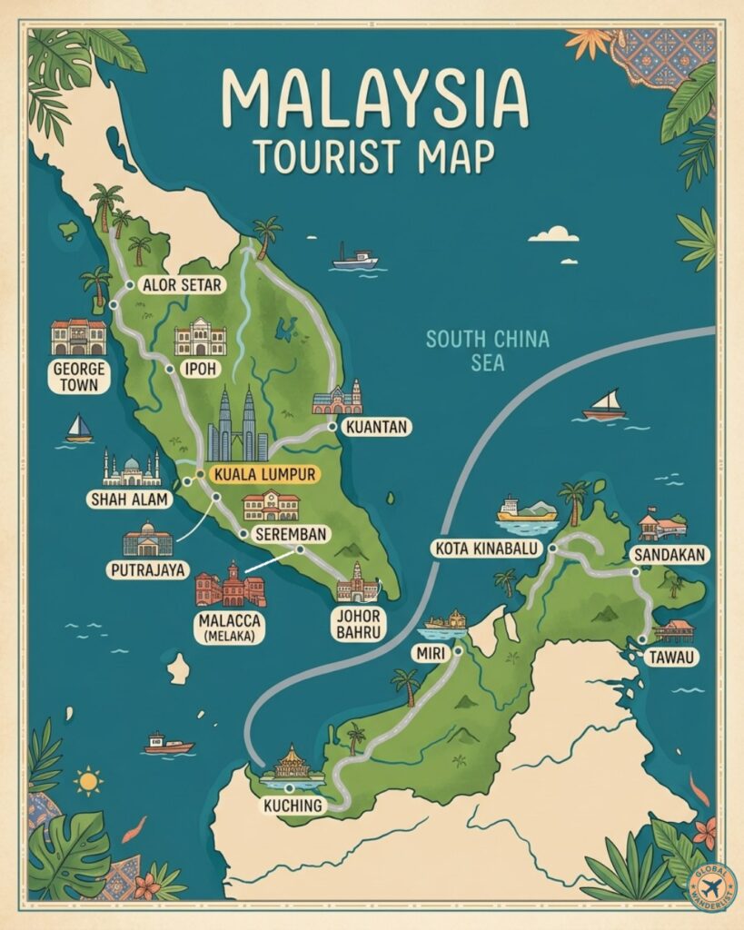 Malaysia Tourist Map