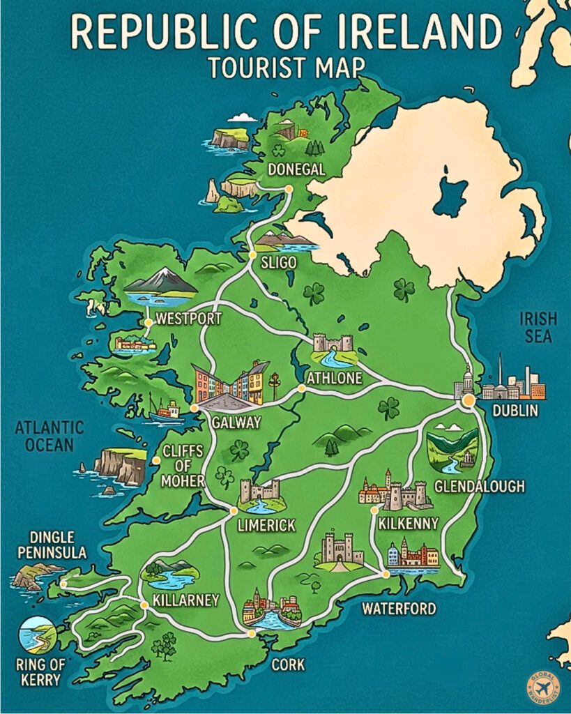 Republic of Ireland Tourist Map