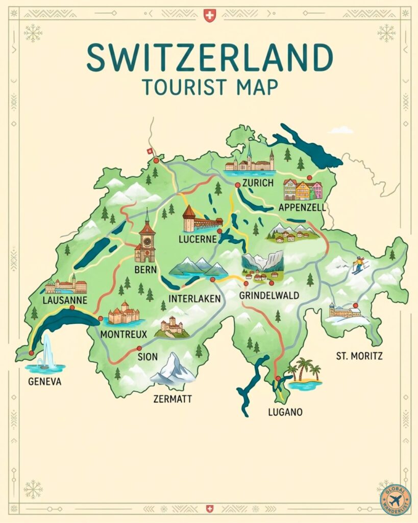 Switzerland Tourist Map