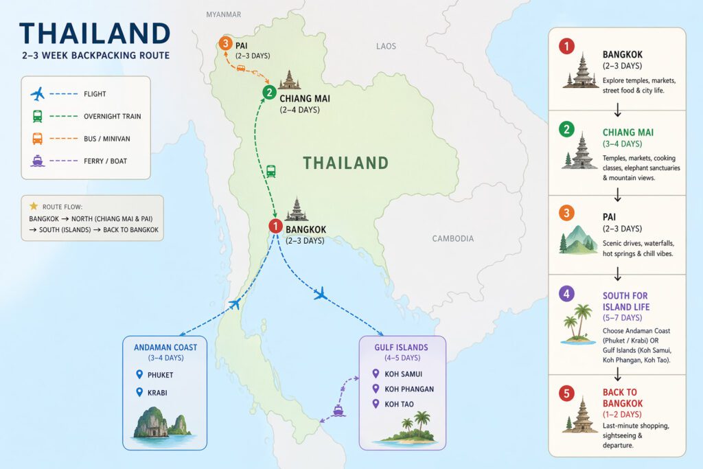 Thailand backpacking itinerary