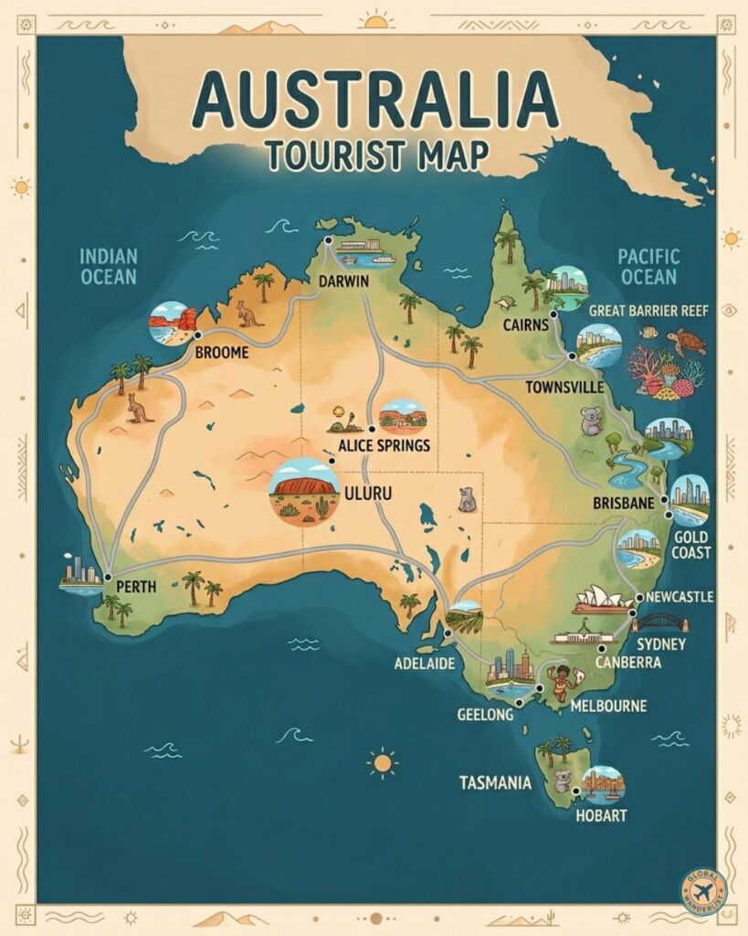 Australia Tourist Map