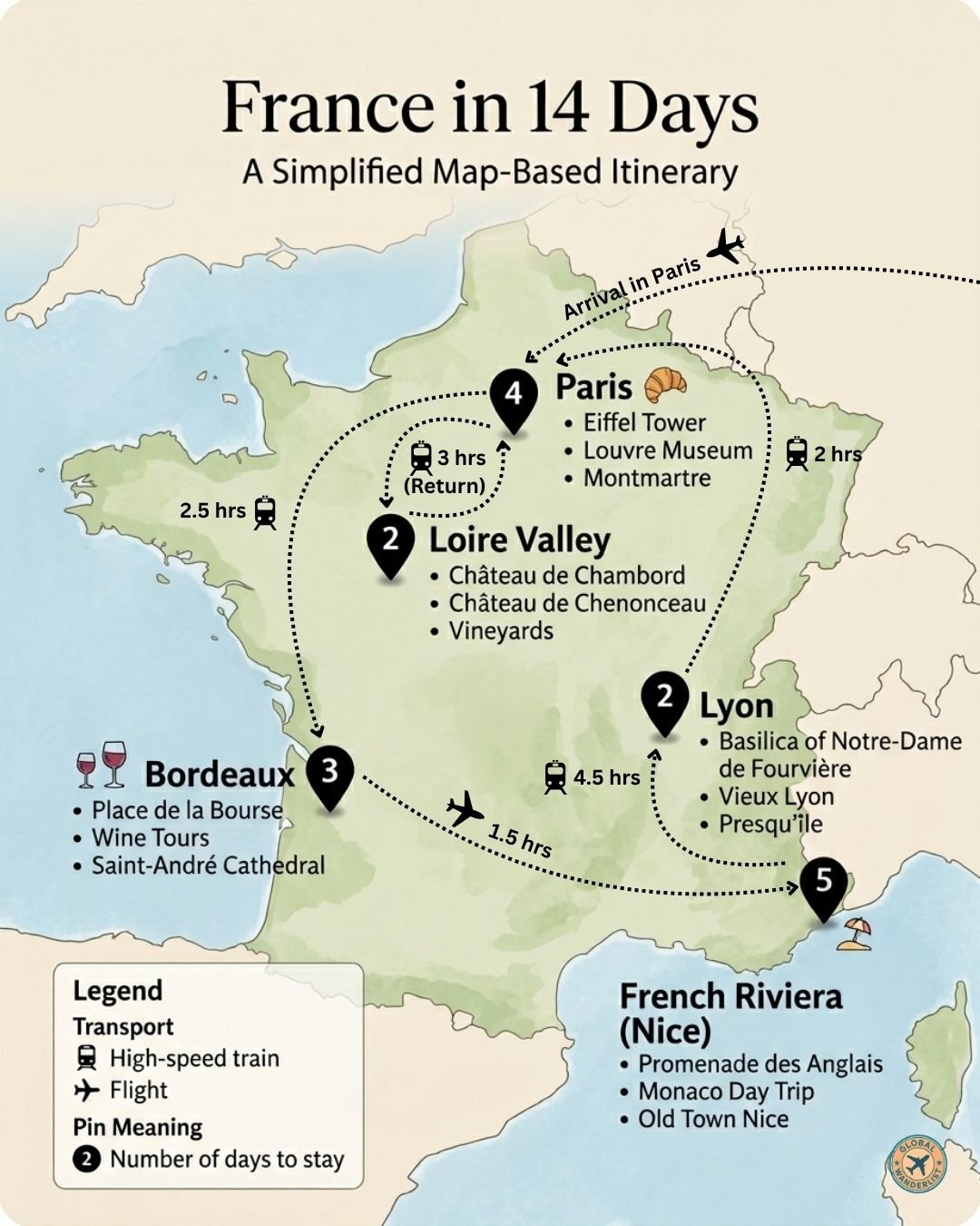 France Map Itinerary