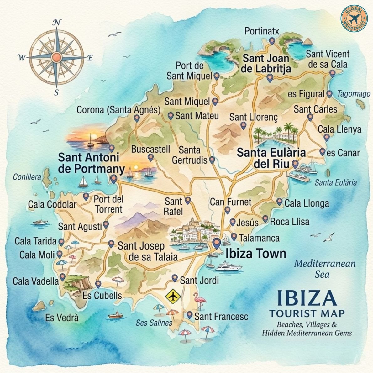 Ibiza Tourist Map