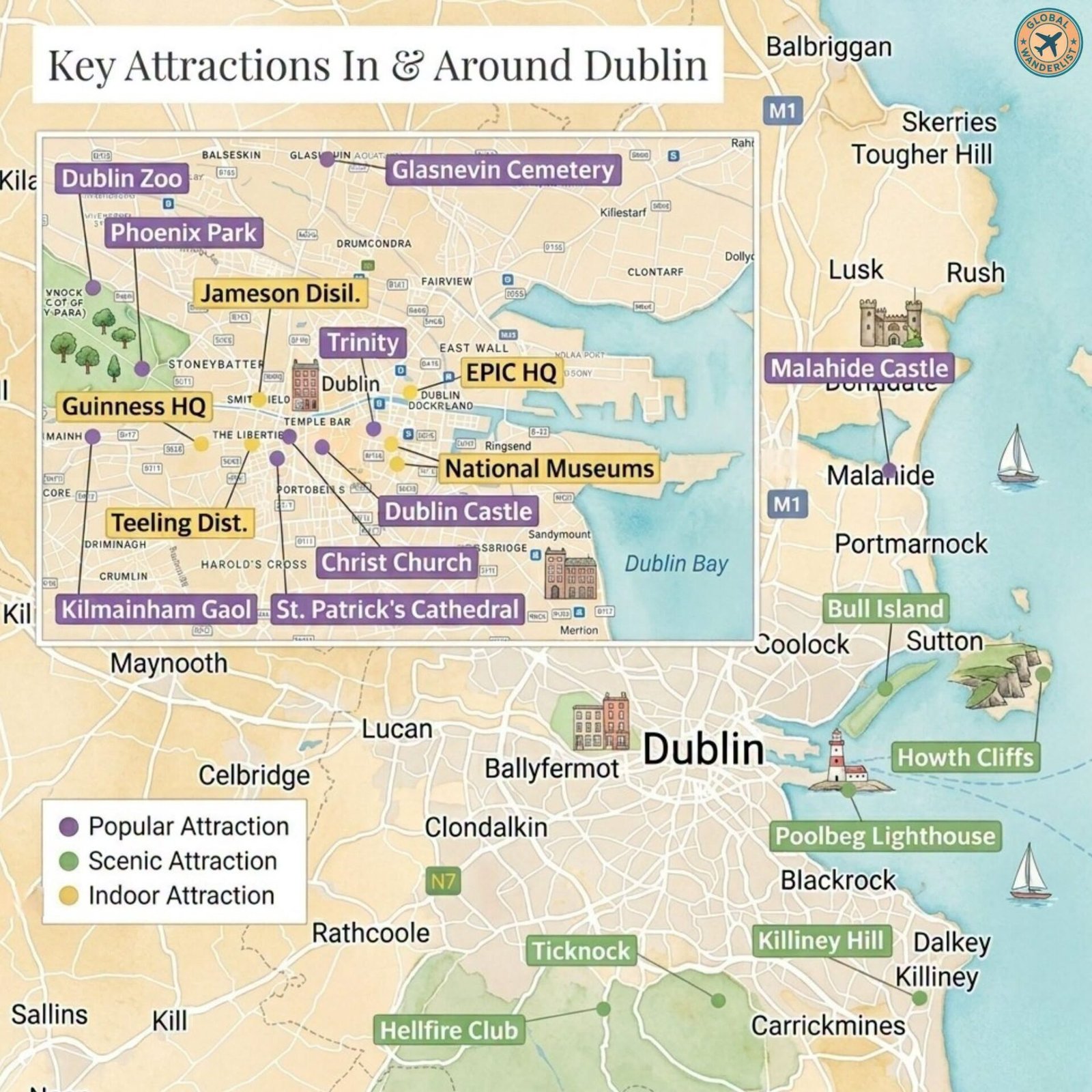 Key attractions in Dublin