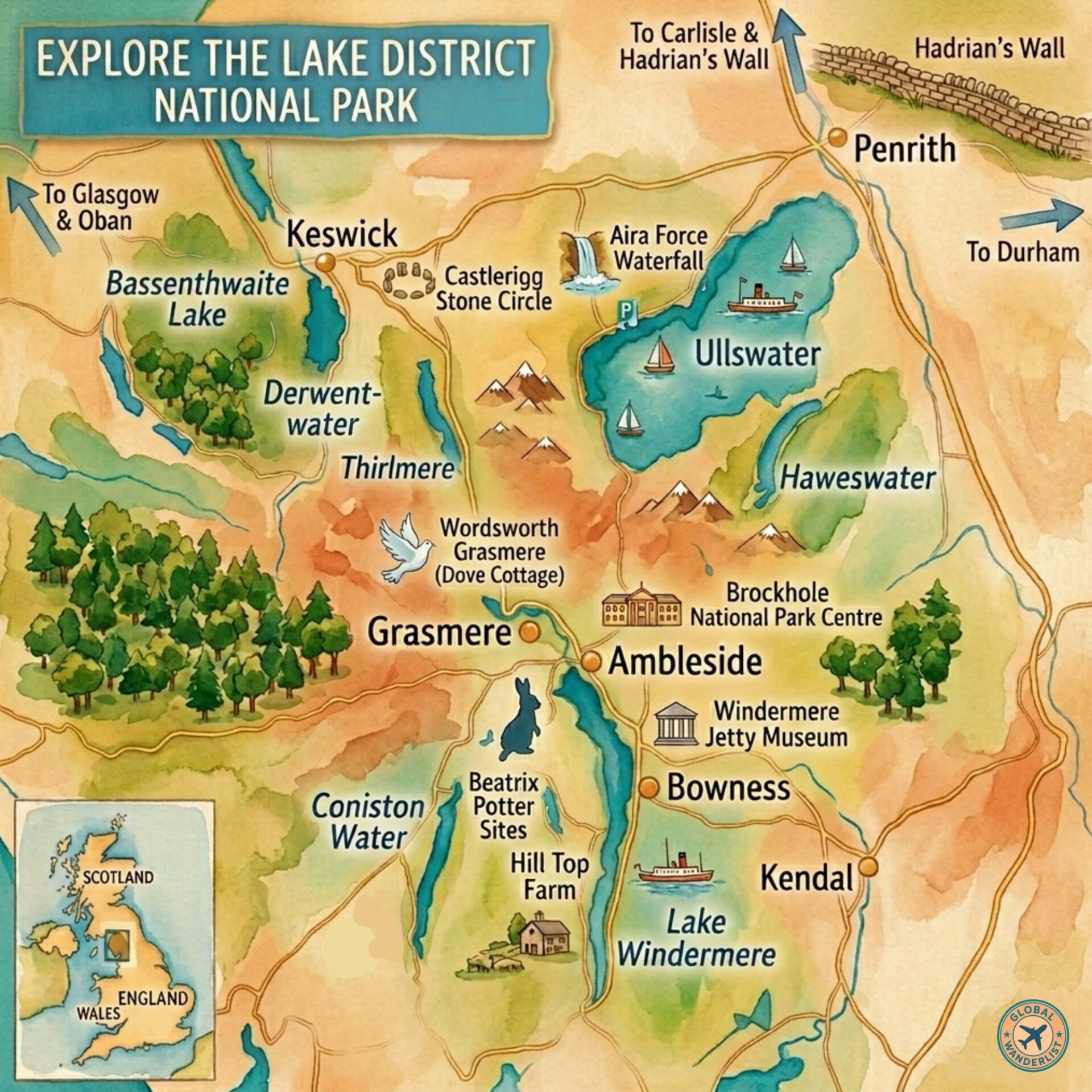 Lake District Tourist Map