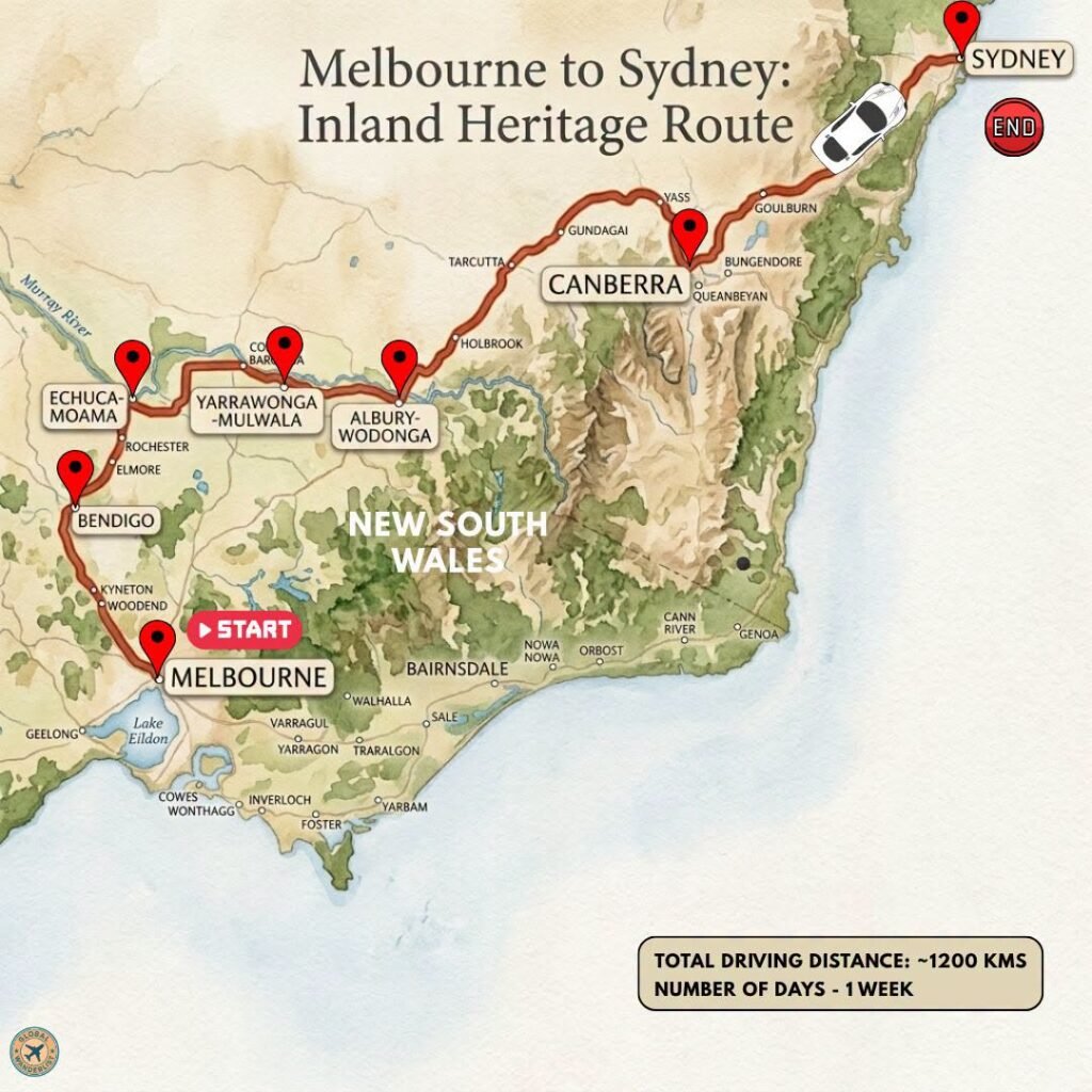 Melbourne to Sydney Road Trip Idea: Inland Heritage Route